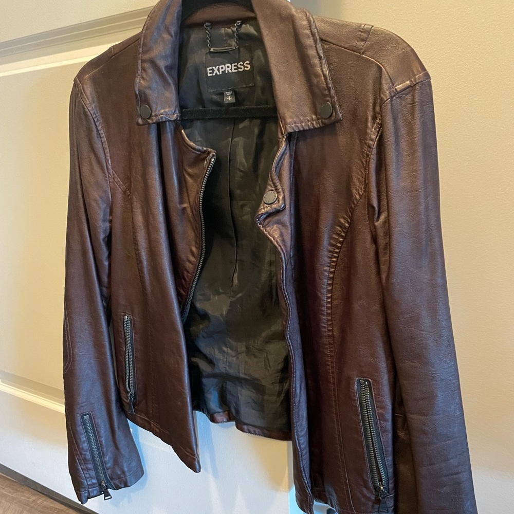 Burgundy leather jacket